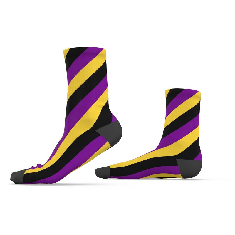 Socks - Black, Purple, Yellow