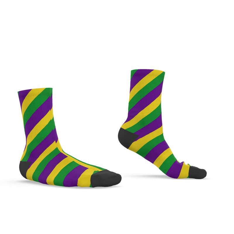Socks - Purple, Yellow, Green.