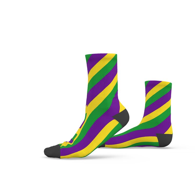 Socks - Purple, Yellow, Green.