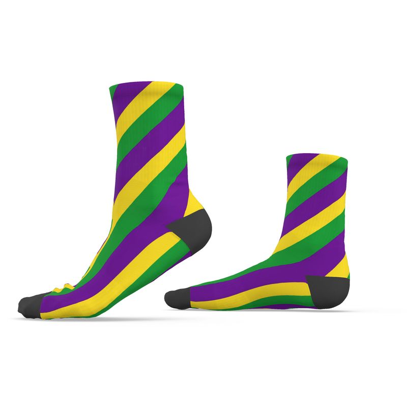 Socks - Purple, Yellow, Green.
