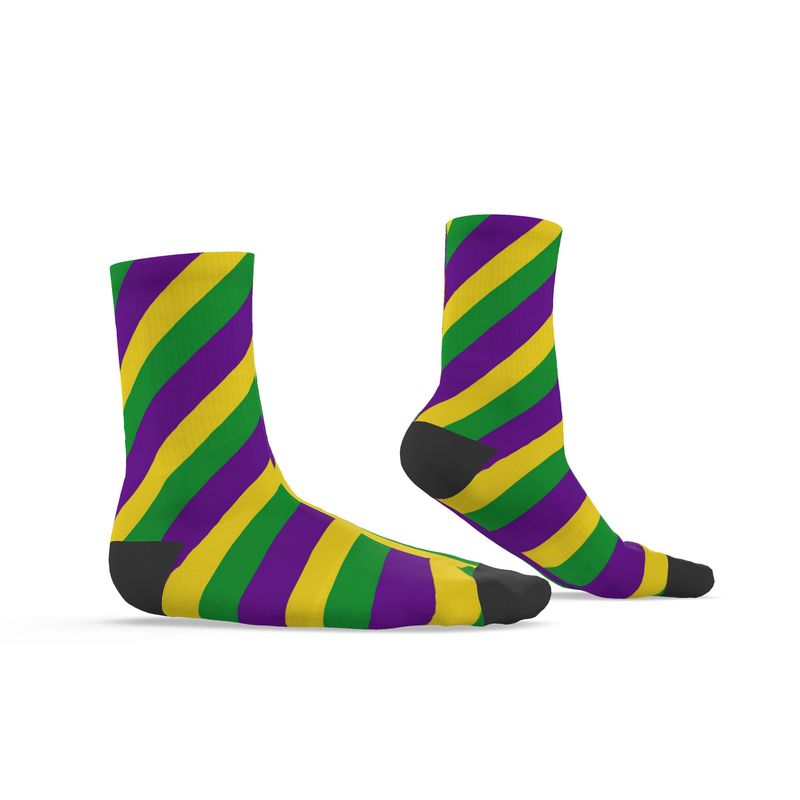 Socks - Purple, Yellow, Green.