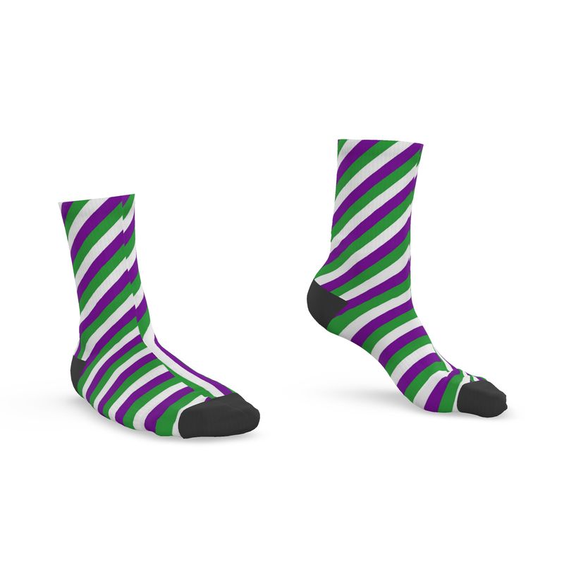 Socks - Purple, Green, White