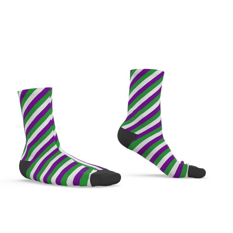 Socks - Purple, Green, White