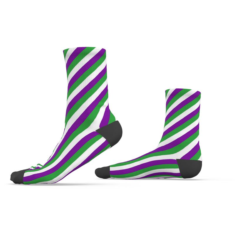 Socks - Purple, Green, White