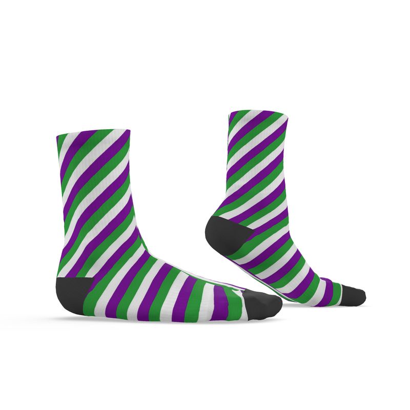 Socks - Purple, Green, White