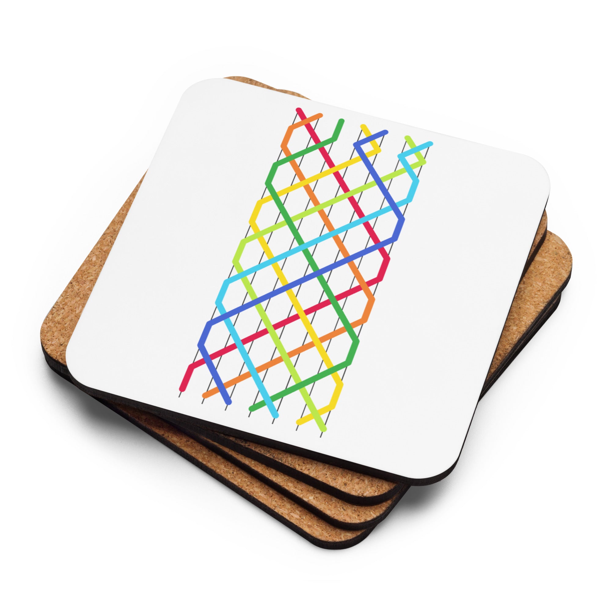 Cork-back coaster - Grandsire Triples (Grid) – Home & Garden