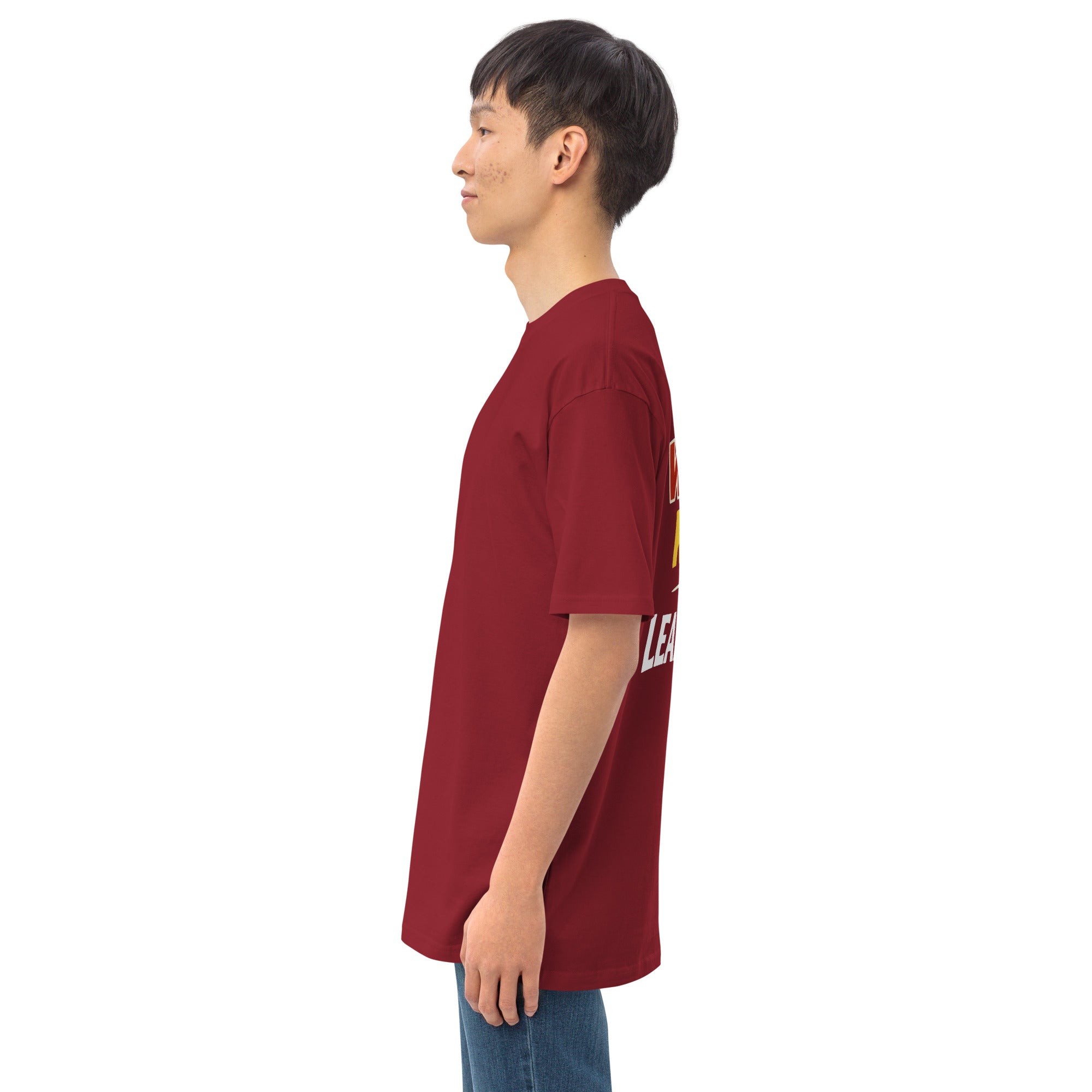 Men’s premium heavyweight tee - Wrong Kind of Learner (Back 