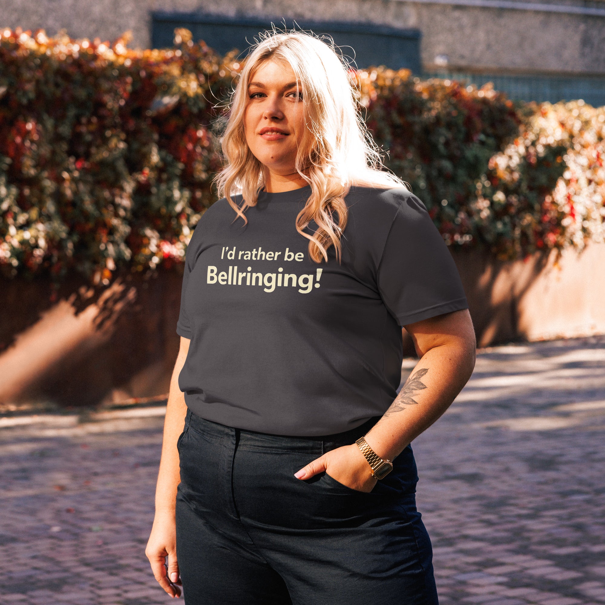 Unisex organic cotton t-shirt - I'd Rather Be Bellringing – 