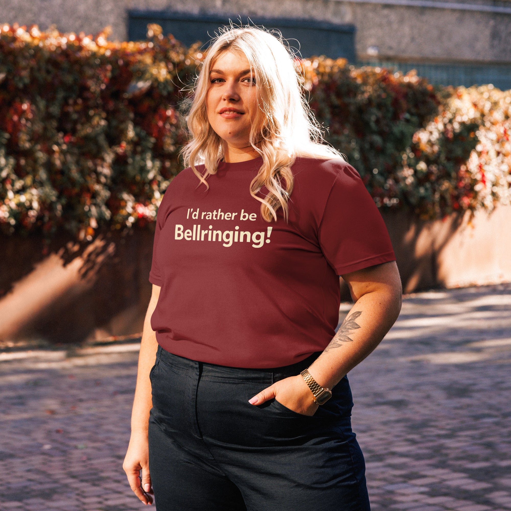 Unisex organic cotton t-shirt - I'd Rather Be Bellringing – 