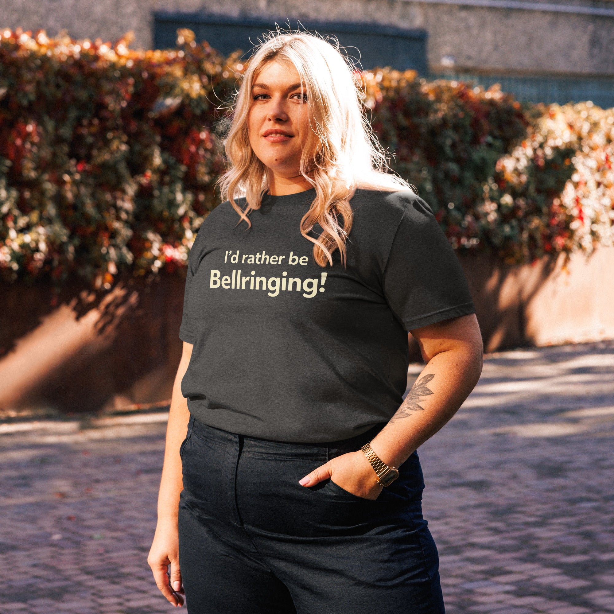 Unisex organic cotton t-shirt - I'd Rather Be Bellringing – 