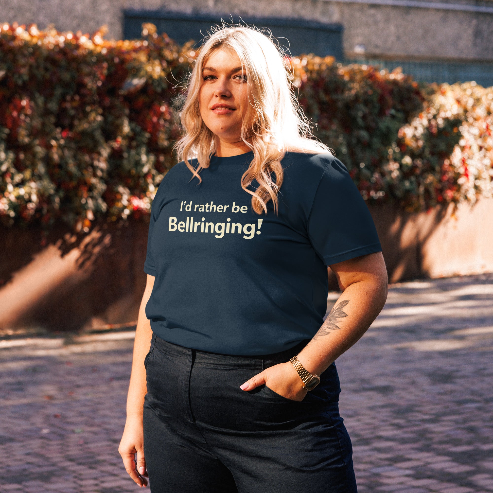 Unisex organic cotton t-shirt - I'd Rather Be Bellringing – 
