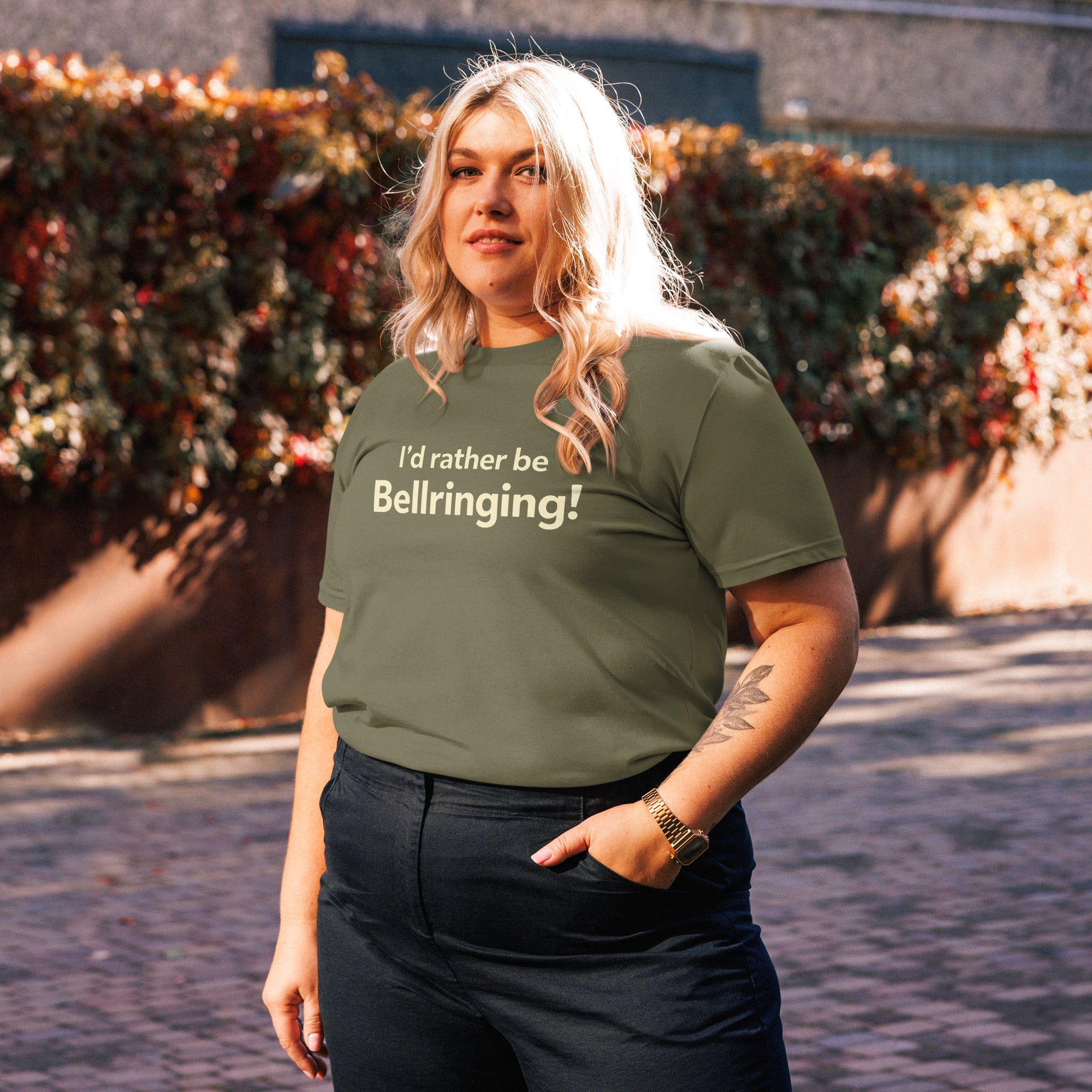 Unisex organic cotton t-shirt - I'd Rather Be Bellringing – 