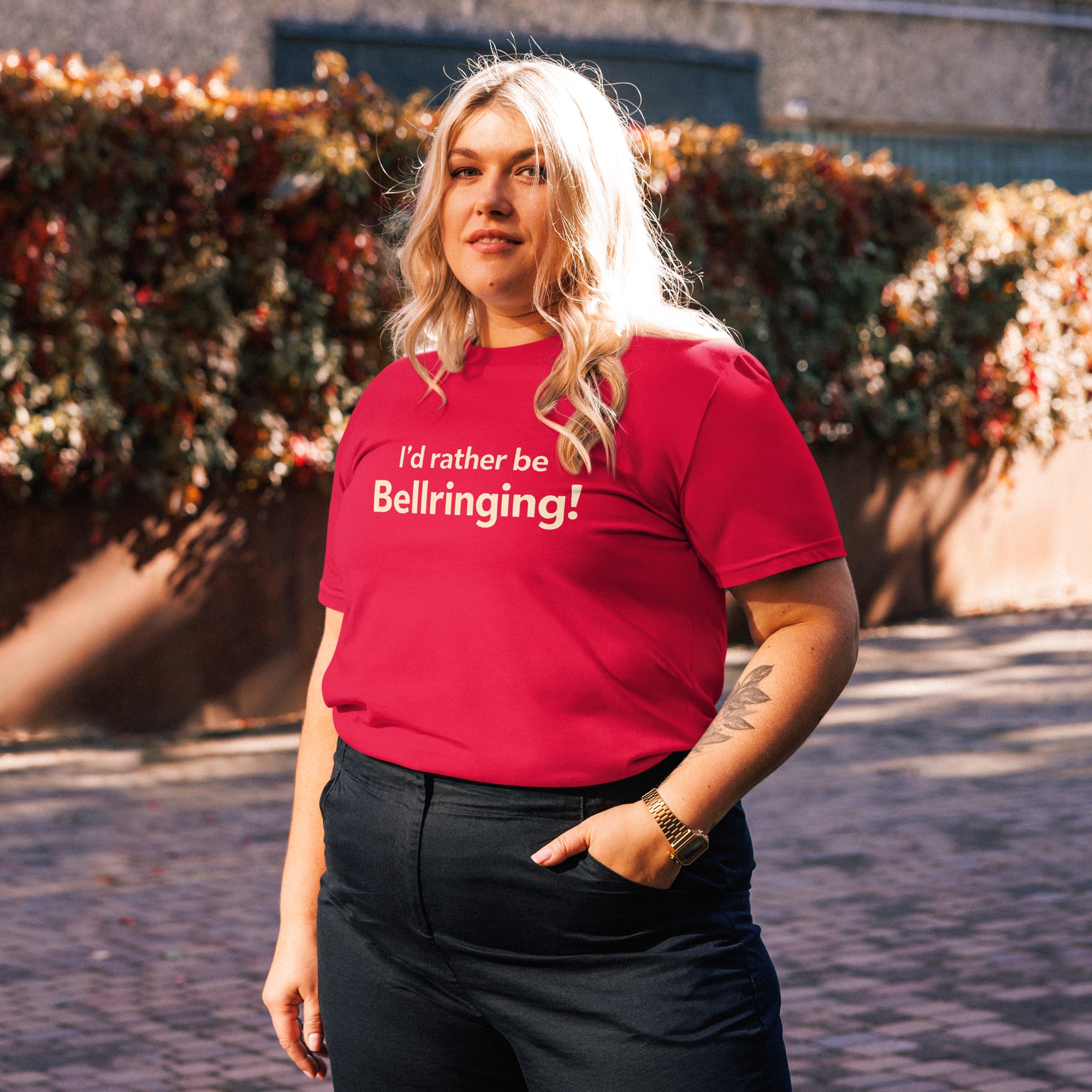 Unisex organic cotton t-shirt - I'd Rather Be Bellringing – 