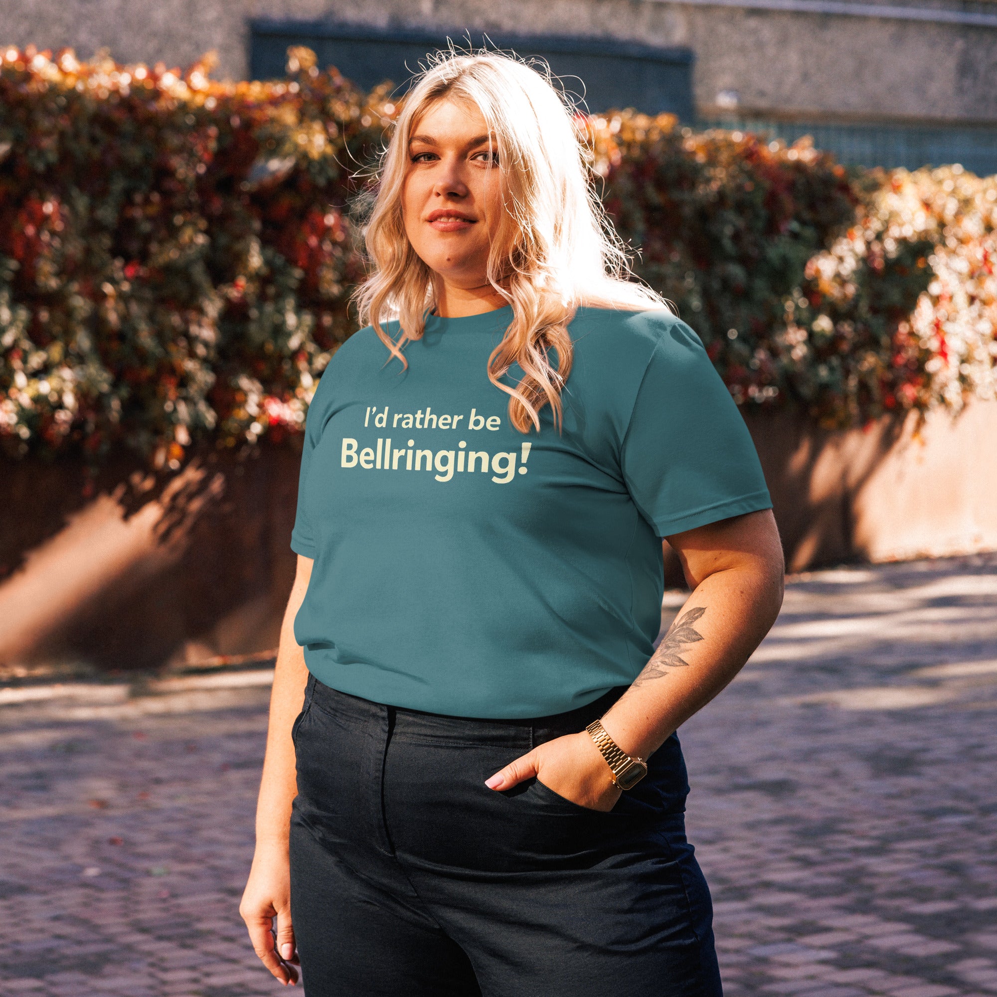Unisex organic cotton t-shirt - I'd Rather Be Bellringing – 